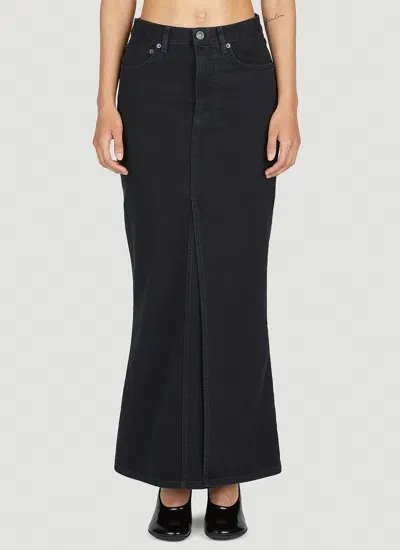 Balenciaga Denim Maxi Skirt In Black