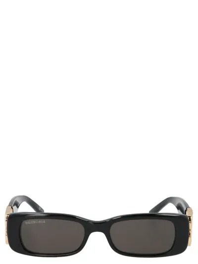 Balenciaga 'dynasty Rectangle' Sunglasses In Black