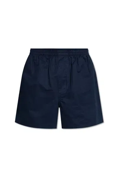 Balenciaga Elasticated Waist Shorts In Navy