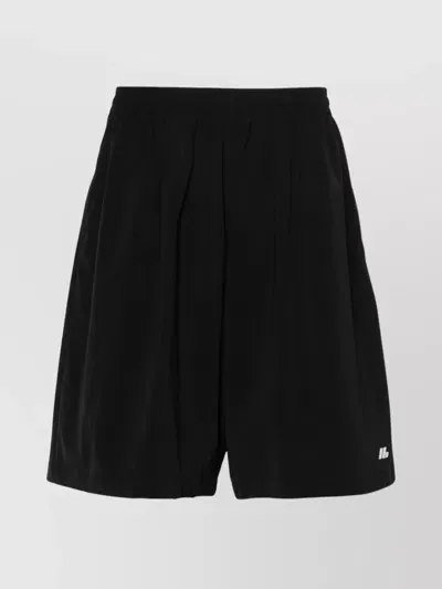 Balenciaga Elasticated Waistband Knee-length Shorts With Reflective Detailing In Black