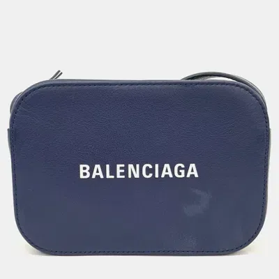 Pre-owned Balenciaga Everyday Camera Bag In Navy Blue