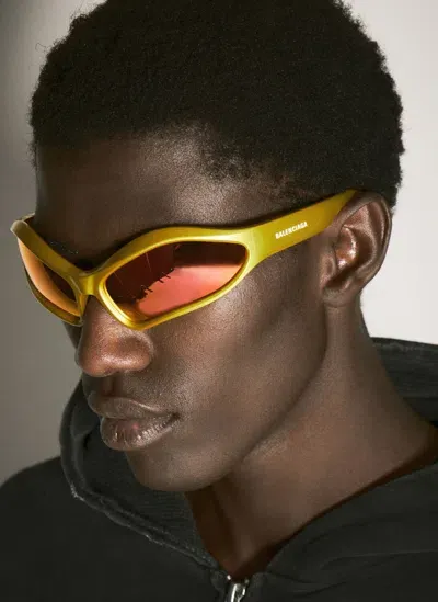 Balenciaga Fennec Oval Sunglasses In Yellow