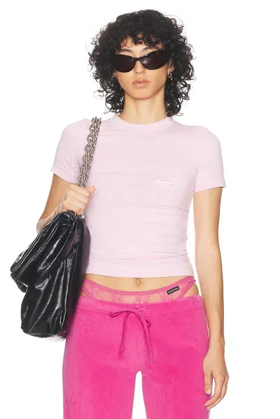 Balenciaga Fitted T-shirt In Light Pink & White