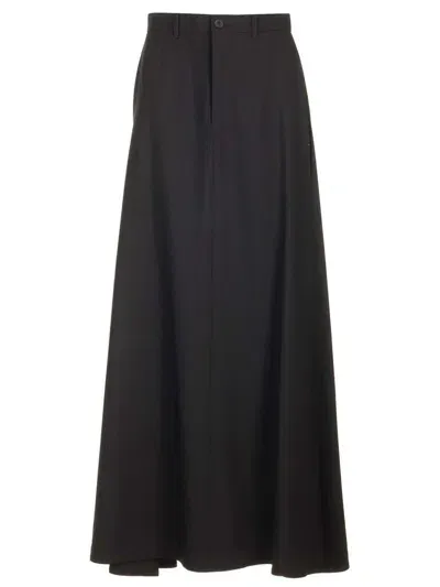 Balenciaga Hybrid Wool Skirt With Pants In Black