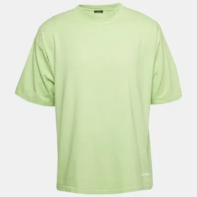 Pre-owned Balenciaga Green Cotton Crew Neck T-shirt M