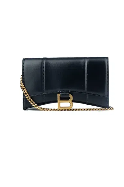 Balenciaga Hour Wallet W Chain In Black