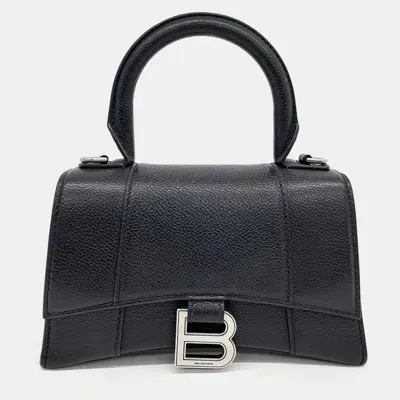 Pre-owned Balenciaga Hourglass Top Handle Bag Xs In Black