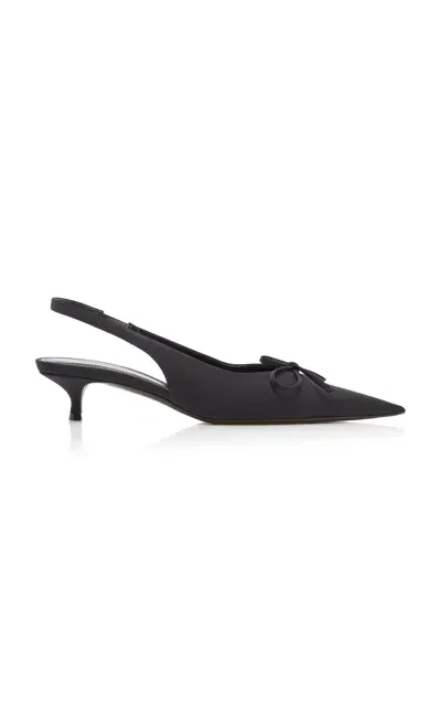 Balenciaga Knife Bow-detailed Slingback Pumps In Black