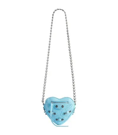 Balenciaga Mini Le Cagole Heart Crossbody Bag In Blue