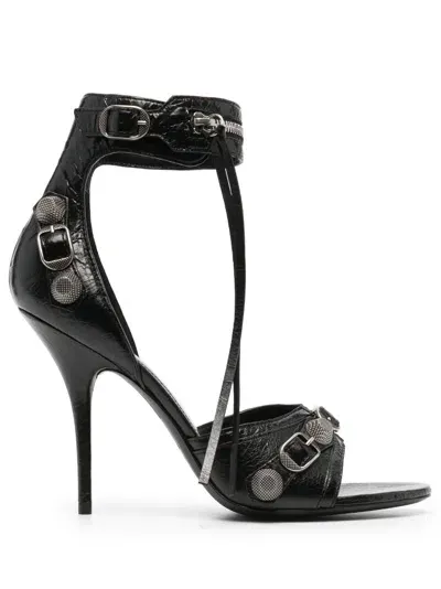 Balenciaga Cagole High Heel Sandals In Black