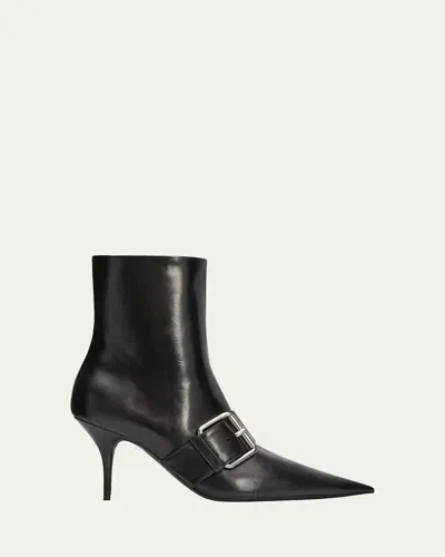 Balenciaga Knife Belt Bootie In Black  Silver