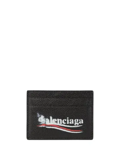 Balenciaga Leather Credit Card Case In Black