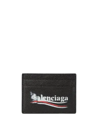 Balenciaga Leather Credit Card Case In Black