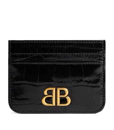 Balenciaga Leather Monaco Card Holder In Black