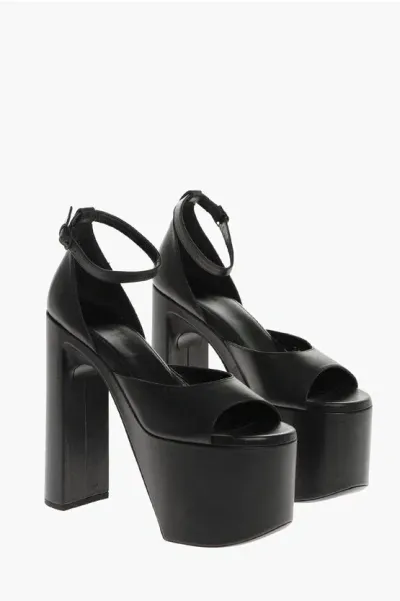 Balenciaga Leather Sandals With Strap And Platform Heel 17 Cm