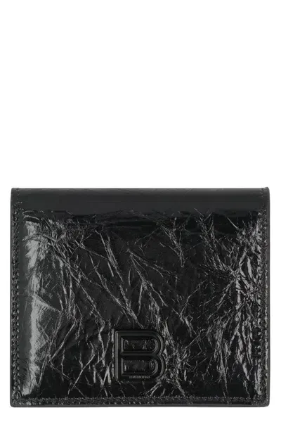 Balenciaga Leather Wallet In Black