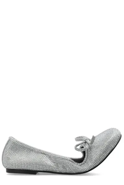 Balenciaga Leopold Ballerina Flats In Silver