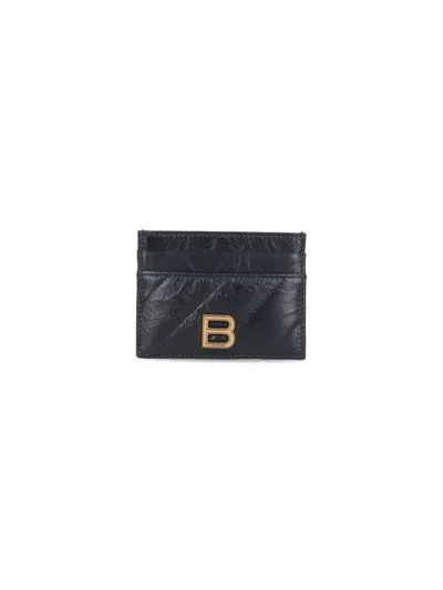 Balenciaga Logo Card Holder In Black  