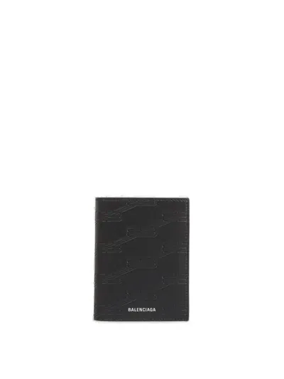 Balenciaga Logo Detailed Wallet In Black