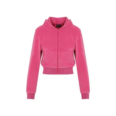 Balenciaga Logo Embellished Zip In Pink