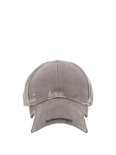 Balenciaga Logo Embroidered Baseball Cap In Gray