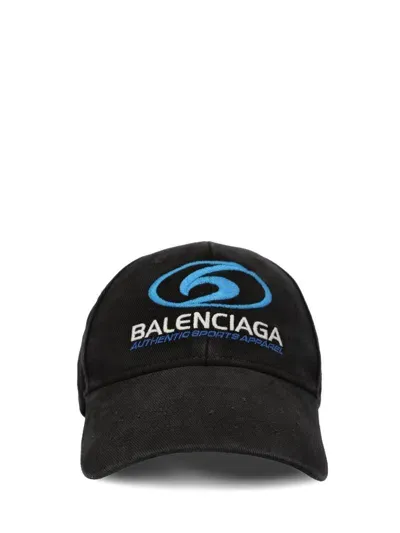 Balenciaga Logo Embroidered Surfer Cap In Black