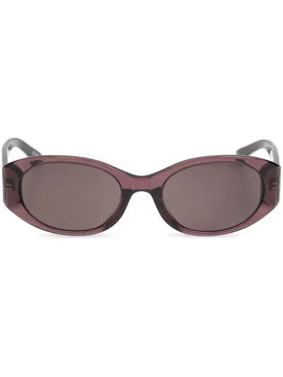 Balenciaga Logo-print Sunglasses In Brown