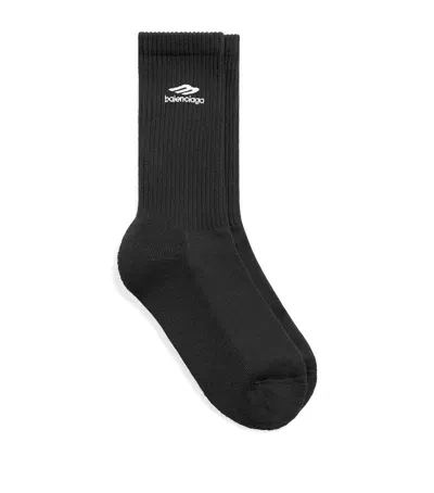 Balenciaga Logo Socks In Black