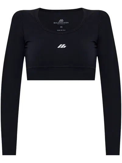 Balenciaga Long-sleeve Sports Bra In Black