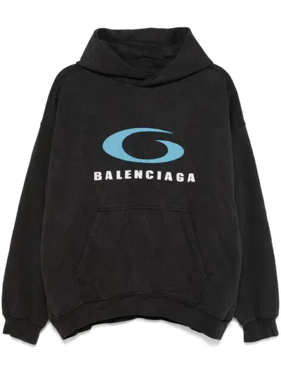 Balenciaga Loop Sports Icon Hoodie In Black