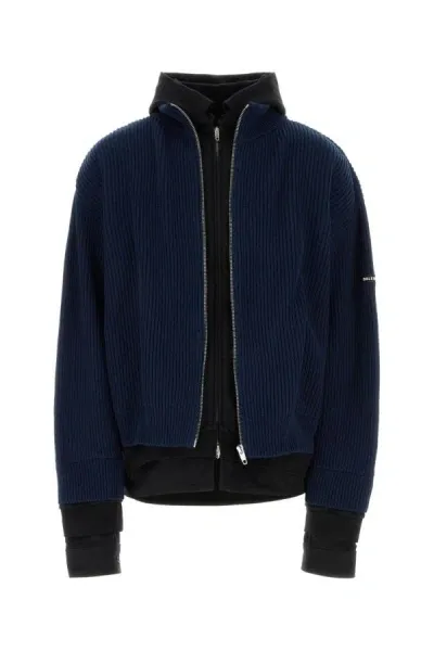 Balenciaga Man Navy Blue Cotton Oversize Cardigan