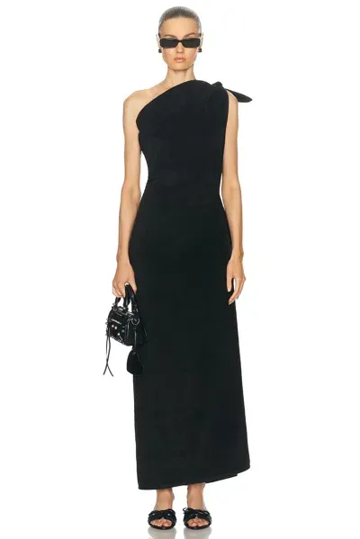 Balenciaga Maxi Draped Dress In Black