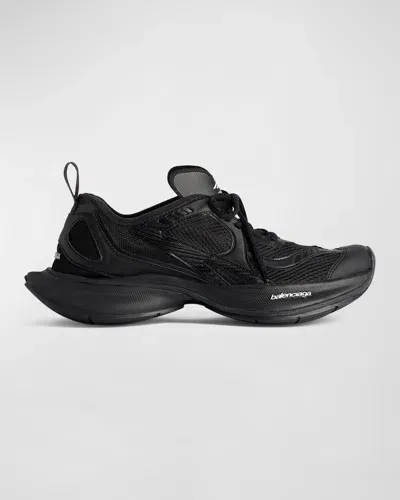 Balenciaga Men's Circuit Mesh Runner Sneakers In Black