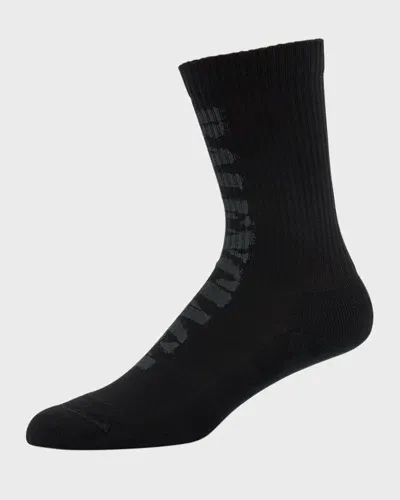 Balenciaga Men's Tonal Logo Crew Socks In 1062 Black/grey