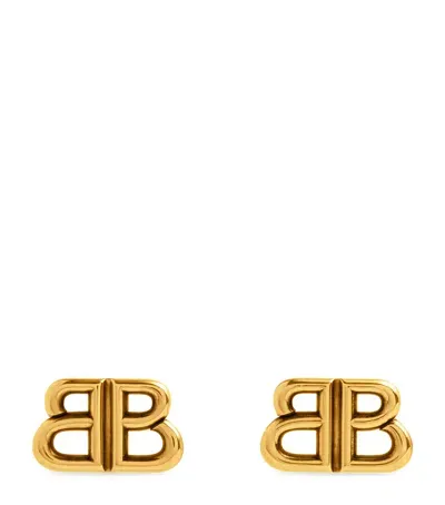 Balenciaga Monaco Bb Stud Earrings In Gold