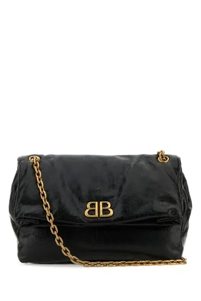 Balenciaga Monaco Medium Chain Bag In Black