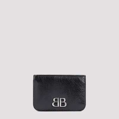 Balenciaga Monaco Fla Ca Hol Credit Card Case In Black