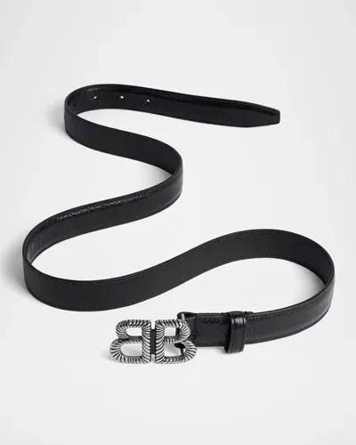 Balenciaga Monaco Twist Belt 25 In 1000 Black