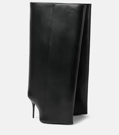 Balenciaga New Wander Leather Knee-high Boots In Black