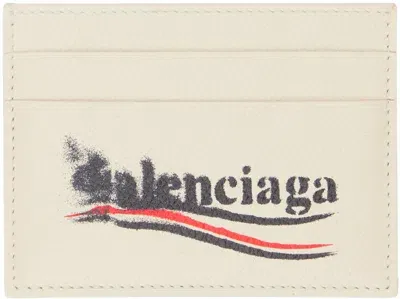 Balenciaga Off-white Cash Card Holder In 9224 Ecru