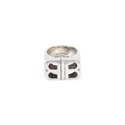 Balenciaga Pitbull Signet Ring In Grey