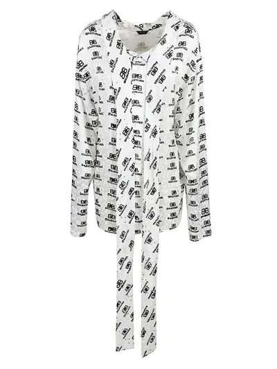 Balenciaga Printed Blouse In White