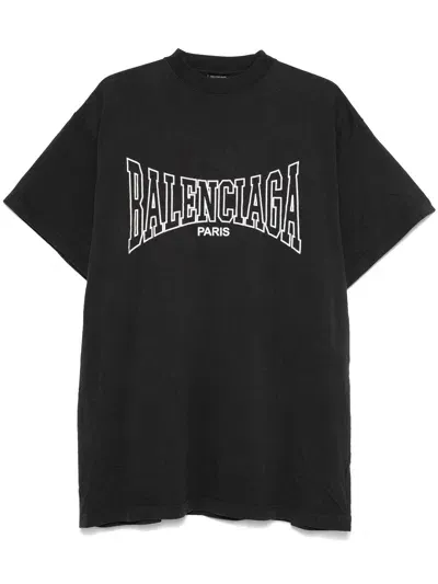 Balenciaga Paris Tshirt In Black