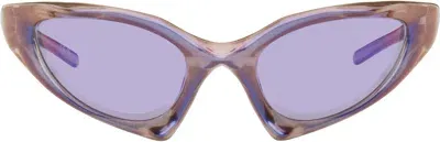 Balenciaga Purple Runner Cat Sunglasses In Violet-violet-violet