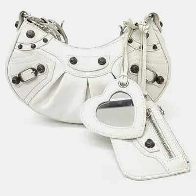 Pre-owned Balenciaga R Le Cagol Bag Xs In White