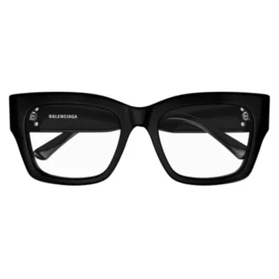 Balenciaga Rectangle Frame Glasses In 006 Black Black Transpare