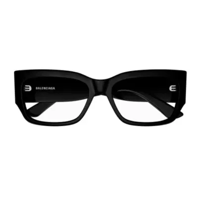 Balenciaga Rectangular Frame Glasses In 001 Black Black Transpare