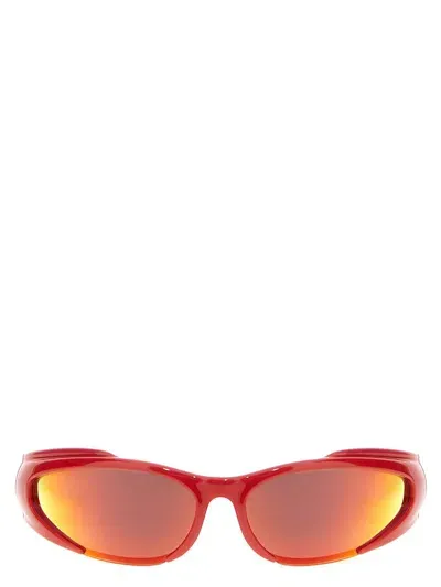 Balenciaga 'reverse Xpander Rectangle' Sunglasses In Red