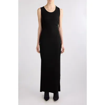 Balenciaga Rib Tank Maxi Dress In 1000 Black