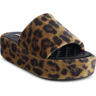 Balenciaga Rise Platform Slide Sandal In Leopard